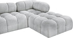Meridian Furniture - Ames 204" Boucle Fabric Upholstered 7 Piece Modular Sectional - 611Grey-Sec7D - GreatFurnitureDeal