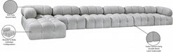 Meridian Furniture - Ames 204" Boucle Fabric Upholstered 7 Piece Modular Sectional - 611Grey-Sec7D - GreatFurnitureDeal