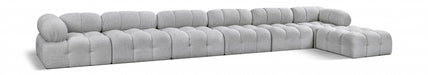 Meridian Furniture - Ames 204" Boucle Fabric Upholstered 7 Piece Modular Sectional - 611Grey-Sec7D - GreatFurnitureDeal