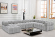 Meridian Furniture - Ames 136" Boucle Fabric Upholstered 7 Piece Modular Sectional - 611Grey-Sec7E - GreatFurnitureDeal
