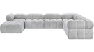 Meridian Furniture - Ames 136" Boucle Fabric Upholstered 7 Piece Modular Sectional - 611Grey-Sec7E - GreatFurnitureDeal