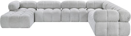 Meridian Furniture - Ames 136" Boucle Fabric Upholstered 7 Piece Modular Sectional - 611Grey-Sec7E - GreatFurnitureDeal