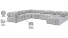Meridian Furniture - Ames 136" Boucle Fabric Upholstered 7 Piece Modular Sectional - 611Grey-Sec7E - GreatFurnitureDeal