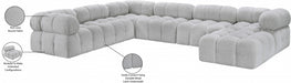 Meridian Furniture - Ames 136" Boucle Fabric Upholstered 7 Piece Modular Sectional - 611Grey-Sec7E - GreatFurnitureDeal