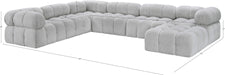 Meridian Furniture - Ames 136" Boucle Fabric Upholstered 7 Piece Modular Sectional - 611Grey-Sec7E - GreatFurnitureDeal