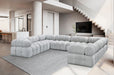 Meridian Furniture - Ames 136" Boucle Fabric Upholstered 8 Piece Modular Sectional Sofa - 611Grey-Sec8A - GreatFurnitureDeal
