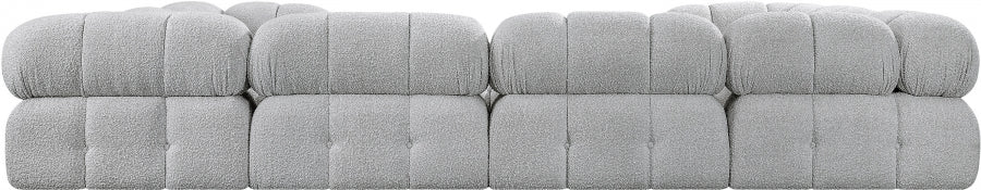 Meridian Furniture - Ames 136" Boucle Fabric Upholstered 8 Piece Modular Sectional Sofa - 611Grey-Sec8A - GreatFurnitureDeal