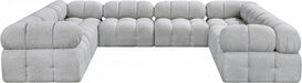 Meridian Furniture - Ames 136" Boucle Fabric Upholstered 8 Piece Modular Sectional Sofa - 611Grey-Sec8A - GreatFurnitureDeal