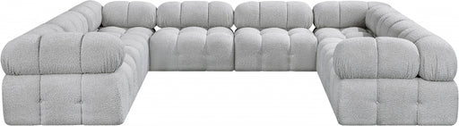 Meridian Furniture - Ames 136" Boucle Fabric Upholstered 8 Piece Modular Sectional Sofa - 611Grey-Sec8A - GreatFurnitureDeal