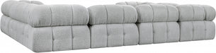 Meridian Furniture - Ames 136" Boucle Fabric Upholstered 8 Piece Modular Sectional Sofa - 611Grey-Sec8A - GreatFurnitureDeal