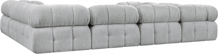 Meridian Furniture - Ames 136" Boucle Fabric Upholstered 8 Piece Modular Sectional Sofa - 611Grey-Sec8A - GreatFurnitureDeal
