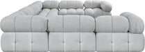 Meridian Furniture - Ames 136" Boucle Fabric Upholstered 8 Piece Modular Sectional Sofa - 611Grey-Sec8A - GreatFurnitureDeal