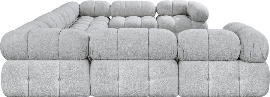 Meridian Furniture - Ames 136" Boucle Fabric Upholstered 8 Piece Modular Sectional Sofa - 611Grey-Sec8A - GreatFurnitureDeal