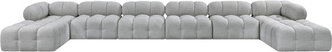 Meridian Furniture - Ames 204" Boucle Fabric Upholstered 8 Piece Modular Sectional - 611Grey-Sec8B - GreatFurnitureDeal