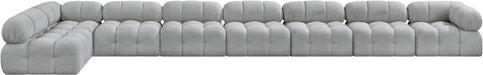 Meridian Furniture - Ames 204" Boucle Fabric Upholstered 8 Piece Modular Sectional - 611Grey-Sec8B - GreatFurnitureDeal