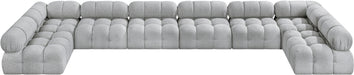 Meridian Furniture - Ames 204" Boucle Fabric Upholstered 8 Piece Modular Sectional - 611Grey-Sec8B - GreatFurnitureDeal