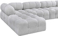 Meridian Furniture - Ames 204" Boucle Fabric Upholstered 8 Piece Modular Sectional - 611Grey-Sec8B - GreatFurnitureDeal