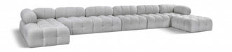 Meridian Furniture - Ames 204" Boucle Fabric Upholstered 8 Piece Modular Sectional - 611Grey-Sec8B - GreatFurnitureDeal