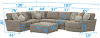 Jackson Furniture - Turner 6 Piece Sectional Sofa in Mushroom - 3145-573-59-31-31-96-28-MUS - GreatFurnitureDeal