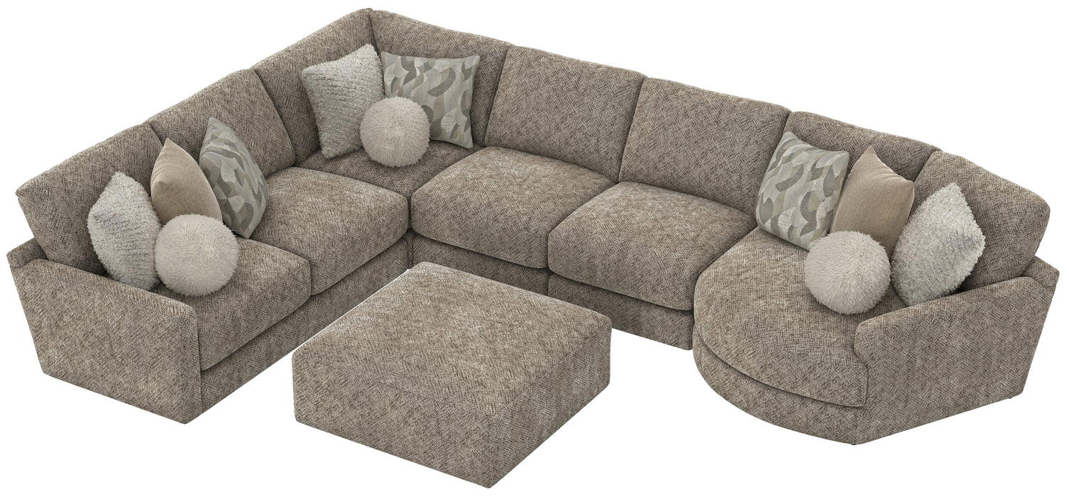 Jackson Furniture - Turner 6 Piece Sectional Sofa in Mushroom - 3145-573-59-31-31-96-28-MUS - GreatFurnitureDeal