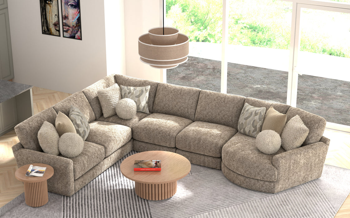 Jackson Furniture - Turner 6 Piece Sectional Sofa in Mushroom - 3145-573-59-31-31-96-28-MUS - GreatFurnitureDeal