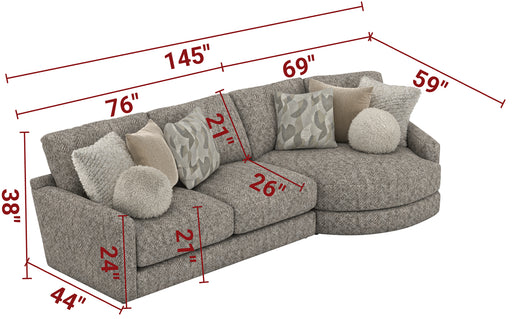 Jackson Furniture - Turner 2 Piece Sectional Sofa in Mushroom - 3145-573-96-MUS - GreatFurnitureDeal