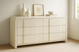 Meridian Furniture - Fluted Cream Solid Wood And Oak Veneer Dresser - 314Cream-D - GreatFurnitureDeal