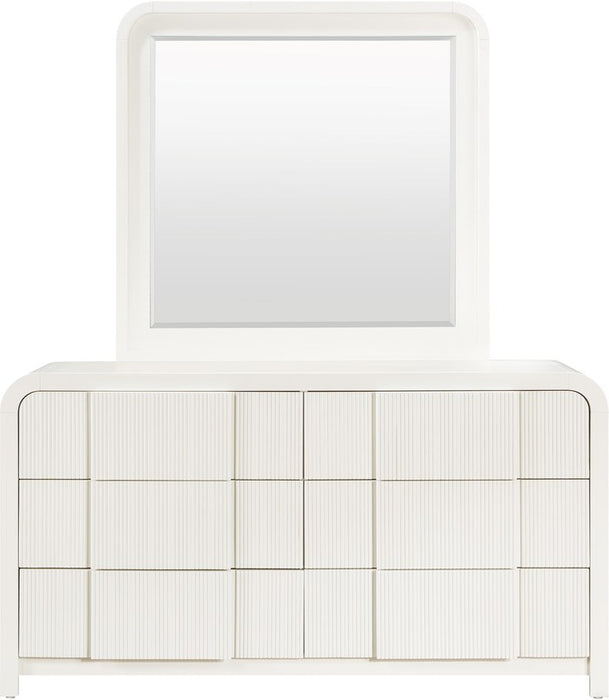 Meridian Furniture - Fluted Cream Solid Wood And Oak Veneer Dresser - 314Cream-D - GreatFurnitureDeal