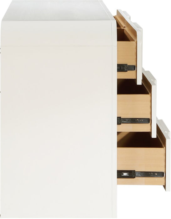 Meridian Furniture - Fluted Cream Solid Wood And Oak Veneer Dresser - 314Cream-D - GreatFurnitureDeal