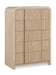 Meridian Furniture - Fluted Natural Solid Wood And Oak Veneer Chest - 314Natural-CH - GreatFurnitureDeal