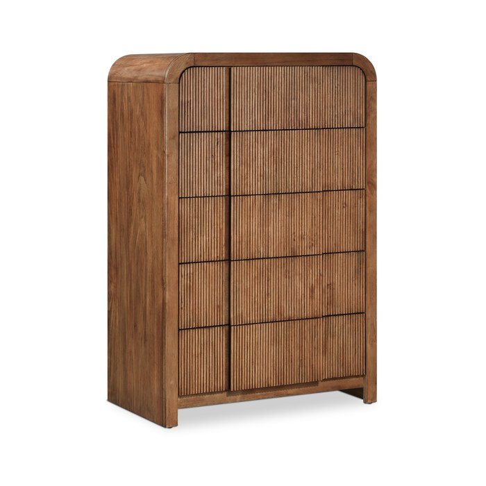 Meridian Furniture - Fluted Walnut Solid Wood And Oak Veneer Chest - 314Walnut-CH - GreatFurnitureDeal