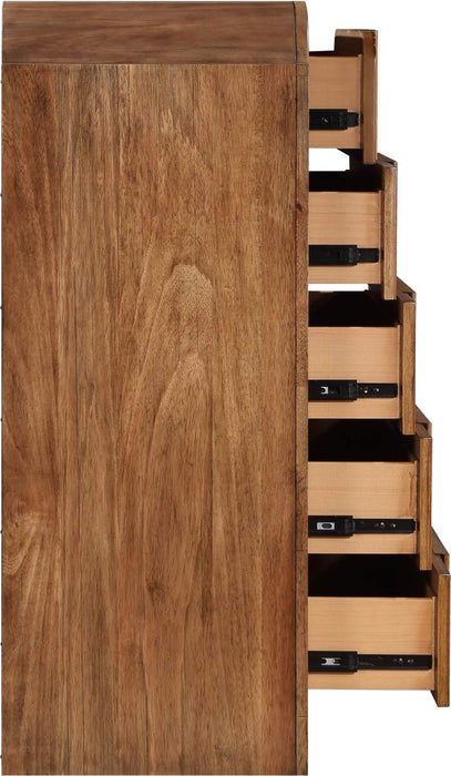 Meridian Furniture - Fluted Walnut Solid Wood And Oak Veneer Chest - 314Walnut-CH - GreatFurnitureDeal
