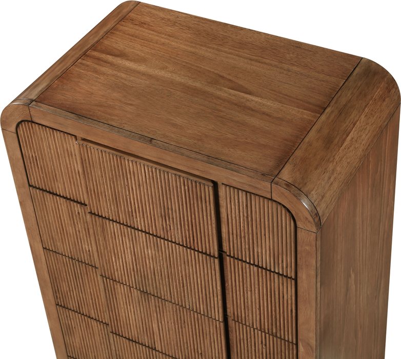 Meridian Furniture - Fluted Walnut Solid Wood And Oak Veneer Chest - 314Walnut-CH - GreatFurnitureDeal
