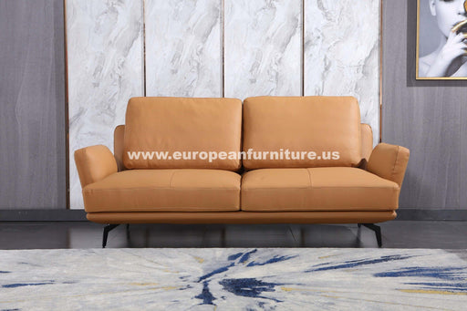 European Furniture - Tratto Sofa Cognac Italian Leather - EF-37457-S - GreatFurnitureDeal