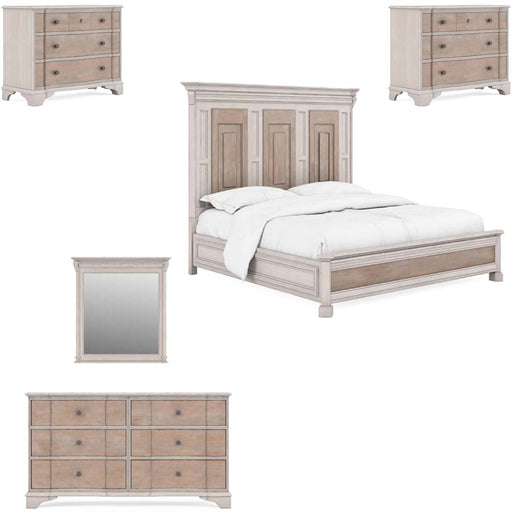 ART Furniture - Alcove 5 Piece Eastern King Panel Bedroom Set in Belgian Ivory - 321136-148-2801-5SET - GreatFurnitureDeal