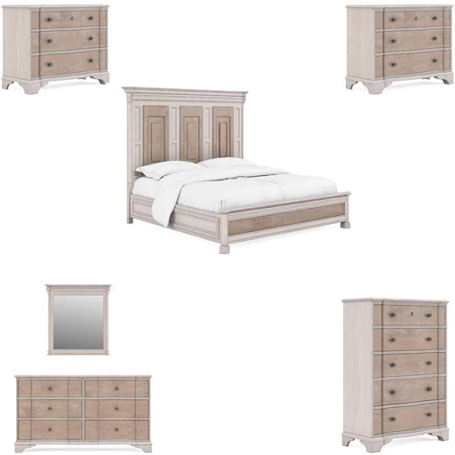 ART Furniture - Alcove 6 Piece Eastern King Panel Bedroom Set in Belgian Ivory - 321136-148-2801-6SET - GreatFurnitureDeal