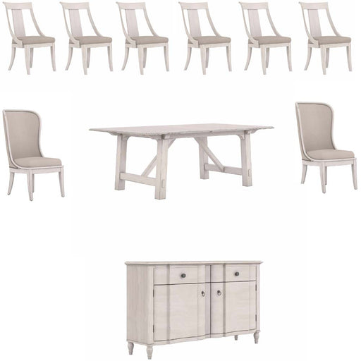 ART Furniture - Alcove 10 Piece Dining Table Set in Belgian Ivory - 321238-2817-10SET - GreatFurnitureDeal