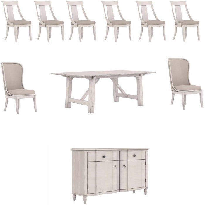 ART Furniture - Alcove 10 Piece Dining Table Set in Belgian Ivory - 321238-2817-10SET - GreatFurnitureDeal