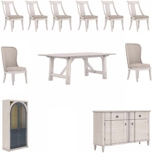 ART Furniture - Alcove 11 Piece Dining Table Set in Belgian Ivory- 321238-2817-11SET - GreatFurnitureDeal