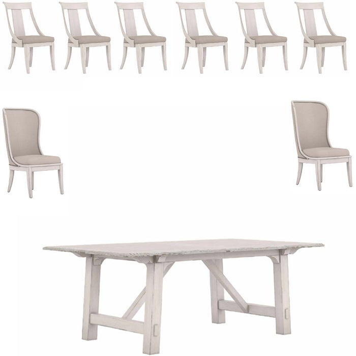 ART Furniture - Alcove 9 Piece Dining Table Set in Belgian Ivory - 321238-2817-9SET - GreatFurnitureDeal