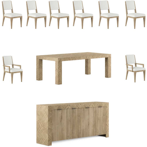 ART Furniture - Garrison 10 Piece Rectangular Dining Table Set in Washed Oak - 322220-1302-10SET - GreatFurnitureDeal