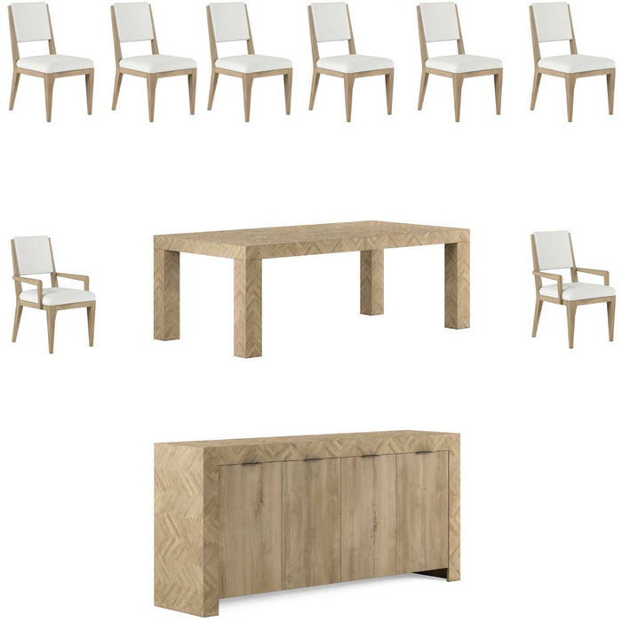 ART Furniture - Garrison 10 Piece Rectangular Dining Table Set in Washed Oak - 322220-1302-10SET - GreatFurnitureDeal