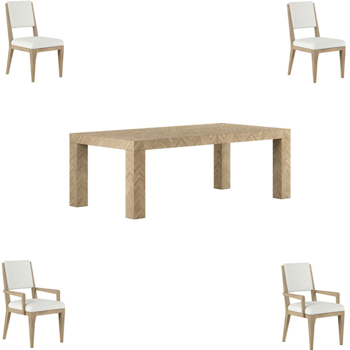 ART Furniture - Garrison 5 Piece Rectangular Dining Table Set in Washed Oak - 322220-1302-5SET - GreatFurnitureDeal