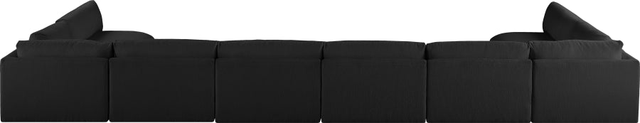 Meridian Furniture - Ease 228" Fabric Upholstered 8 Piece Modular Sectional - 696Black-Sec8B - GreatFurnitureDeal