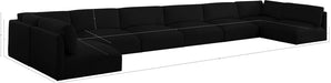 Meridian Furniture - Ease 228" Fabric Upholstered 8 Piece Modular Sectional - 696Black-Sec8B - GreatFurnitureDeal