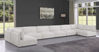 Meridian Furniture - Ease 228" Fabric Upholstered 8 Piece Modular Sectional - 696Cream-Sec8B - GreatFurnitureDeal