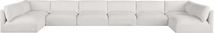 Meridian Furniture - Ease 228" Fabric Upholstered 8 Piece Modular Sectional - 696Cream-Sec8B - GreatFurnitureDeal