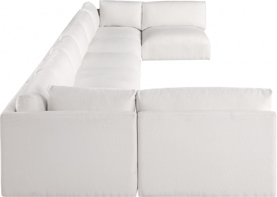 Meridian Furniture - Ease 228" Fabric Upholstered 8 Piece Modular Sectional - 696Cream-Sec8B - GreatFurnitureDeal