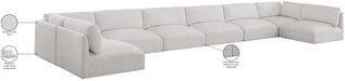 Meridian Furniture - Ease 228" Fabric Upholstered 8 Piece Modular Sectional - 696Cream-Sec8B - GreatFurnitureDeal