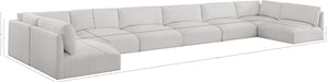 Meridian Furniture - Ease 228" Fabric Upholstered 8 Piece Modular Sectional - 696Cream-Sec8B - GreatFurnitureDeal